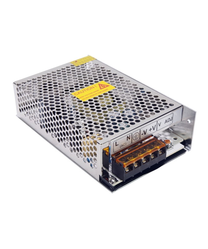 Alimentatore Metallico Stabilizzato per telecamere 12V 5A con trimmer 