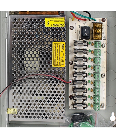 Box Alimentatore Centralizzato 12V 10A 9 Canali